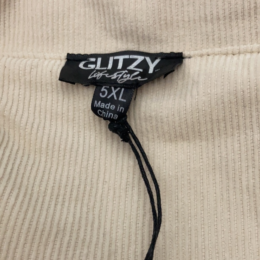 NWT Glitzy Girlz Corduroy Beige Crop Jacket Plus Size  Size 5X - Picture 7 of 11